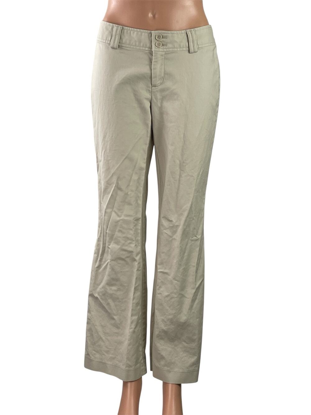 Banana Republic Women's Beige Casual Straight Chino Khaki Trouser Pants Size 4P